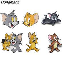 K730 Cat and Mouse Cartoon Anime Metal Enamel Pins and Brooches Fashion Lapel Pin Backpack Bags Badge Collection Gifts 1pcs 2024 - buy cheap