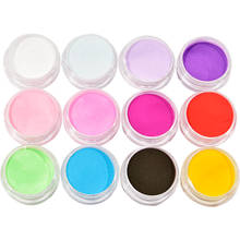 12Pots/Set Nails Acrylic Powder Polymer Dust Pink/White/Blue/Purple Powder For Building Carving Nail Tips Art Decoration Powder 2024 - buy cheap