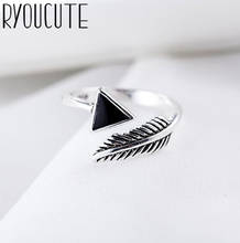 New Trendy Charm Black Feather Rings For Women Men Boho Knuckle Party Rings Punk Cocktail Jewelry Girls Gift 2024 - buy cheap