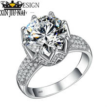 Женское кольцо из серебра 925 пробы с фианитами, 11 мм 2024 - купить недорого