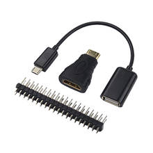 Raspberry Pi нулевой адаптер Комплект мини HDMI адаптер OTG кабель GPIO заголовок для Raspberry Pi Zero W V1.3 2024 - купить недорого
