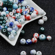 Yhbzret-contas de cerâmica para esmalte, 100 peças, 6/8/10mm, contas soltas de porcelana, para fazer joias, acessórios artesanais, diy 2024 - compre barato