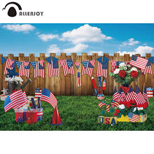 Allenjoy Indenpence Day Photography Background Newborn 4th of July National Wallpaper Memorial Patriotic Birthday Party Supplies 2024 - buy cheap