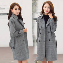 Gabardina informal de estilo coreano para Mujer, Abrigo con doble botonadura, talla grande, KJ138 2024 - compra barato