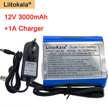 Liitokala 18650 12V 3000mAh battery pack  Li-ion Rechargeable lithium batteries for CCTV camera 3A Batteries+12.6V 1A charger 2024 - buy cheap