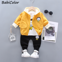 Conjunto de ropa de algodón para bebé, camisa de manga larga con dibujos animados, abrigo y pantalones, 2 uds. 2024 - compra barato