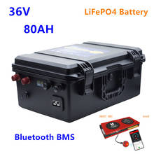 Batería Lifepo4 de 36v y 80ah, batería de litio impermeable con Bluetooth y cargador de 10A, 36v y 80ah 2024 - compra barato