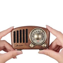 Altavoz inalámbrico de madera con Bluetooth, Mini reproductor de música portátil con Radio FM, Retro, soporte para tarjeta TF 2024 - compra barato