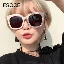 Очки солнцезащитные женские в стиле ретро, модные квадратные корейские брендовые дизайнерские солнечные очки большого размера, UV400, милые, лето 2024 - купить недорого