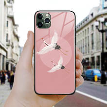 Японский стиль розовый кран мягкий силиконовый закаленное стекло для iPhone SE 6s 7 8 Plus X XR XS 11 Pro Max чехол для телефона оболочка 2024 - купить недорого