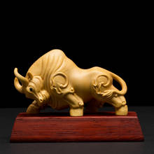 Boxwood 9cm Bull Sculpture OX Lucky Rich Wood Animal Statue Desktop Home Decor 2024 - buy cheap