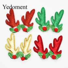 16PCS Christmas Antlers Glitter Leather Non-Woven Fabric For Hair Clips, Applique Patches DIY Craft Decoration Y19091201 2024 - buy cheap