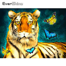 Evershine 5D Diamond Painting Tiger Cross Stitch Diamond Embroidery Animal Full Square Round Butterfly Mosaic Sale Home Decor 2024 - buy cheap