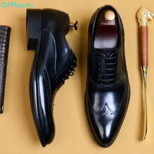 QYFCIOUFU/итальянские Мужские модельные туфли; обувь с перфорацией типа «броги» из натуральной кожи; Модные Винтажные вечерние туфли в стиле ретро; деловые свадебные туфли 2024 - купить недорого