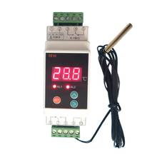 -40~110℃ Din Thermostat with sensor High/Low Temperature 2 Alarm Relay NO NC COMMON Output 7A/250VAC AC90~260V 2024 - buy cheap