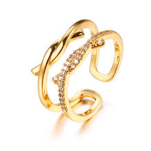 Bettyue Twisted Style Gold Color Adjustable Ring With Zirconia Distinctive Design For Cool Girls And Ladies Fashion Trend Party 2024 - buy cheap