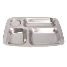 Stainless Steel Divided Dinner Tray Lunch Container Food Plate 4/5/6 Section K1MF 2024 - buy cheap