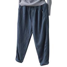 Plus Size Solid Color Women Cotton Linen Harem Pants Casual Baggy Loose Trousers 2024 - buy cheap