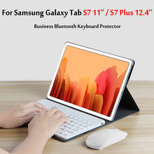 Caso de teclado sem fio bluetooth para samsung galaxy tab s7 11 polegada 2020 t870 t875 tablet capa para s7 plus 12.4 em SM-T970 t975 2024 - compre barato