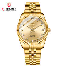 CHENXI 004 Hot Fashion Luxury Men Women Watch Gold Blue Quartz Wrist Watch Stainless Steel Couples Clock Casual Mens Watches 2024 - buy cheap