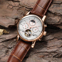 Orkina Hot Classic Mens Retro Watches Automatic Mechanical Watch Tourbillon Clock Genuine Leather Waterproof Military Wristwatch 2024 - buy cheap
