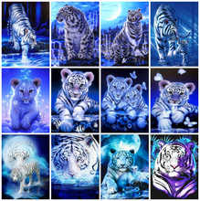 Azqsd pintura diamante tigre animal artesanal diamante bordado mosaico 5d diy casa decoração presente bordado kits de ponto cruz 2024 - compre barato