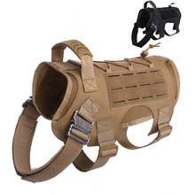 Военная жилетка для собак дышащая тактическая одежда для собак, шлейка с регулируемой застёжкой для тренировок 2024 - купить недорого
