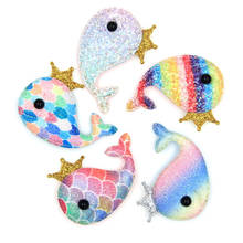 10Pcs Rainbow Patches Dolphin Crown Padded Patches For Cake Decoration DIY Hair Clips Sew Appliques Sequin Patches For Clothes 2024 - buy cheap