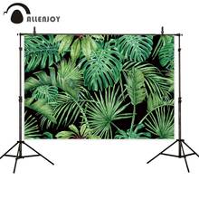 Allenjoy весенний фон для фотосъемки в джунглях на заказ тропические листья пальмы цветочный узор зеленый фон для фотостудии винил 2024 - купить недорого