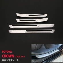 High-quality 4pcs Car Styling Stickers for Toyota Crown S220 Stainless Steel Car Door Sill Automobiles Protective Covers 2024 - buy cheap