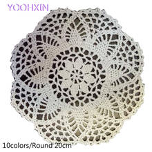 NEW Round cotton placemat cup coaster mug kitchen wedding drink table place mat cloth lace Crochet tea Christmas doily dish pad 2024 - buy cheap