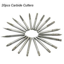 Brocas de carburo de tungsteno de 3mm, rebabas rotativas de Metal, molienda de diamante, fresas para carpintería, 20 Uds. 2024 - compra barato