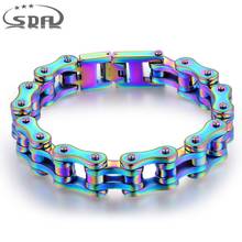 SDA Unique Couple Jewelry Rainbow Color Men and Women Motorcycle Chain Bracelet 316L Stainless Steel Graceful Jewelry 7 10 16mm 2024 - buy cheap