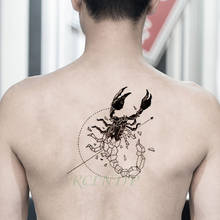 Tatuaje temporal a prueba de agua para mujeres, hombres y mujeres, tatuajes grandes de escorpión, flecha, insecto, animal, pegatina flash, tatuaje falso 2024 - compra barato