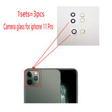 1 conjunto de tampa de vidro para lente de câmera traseira, capa de vidro para iphone11 ip11 pro ip11 pro max, peças sobressalentes de câmera com adesivo de 3m 2024 - compre barato