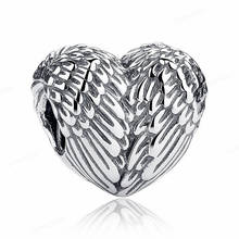 Cuentas de Plata de Ley 925 con forma de corazón para mujer, abalorios europeos compatibles con pulseras originales de Chamrs, cuentas colgantes, fabricación de joyas para chica y Mujer 2024 - compra barato