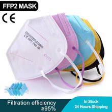 Máscara facial ce ffp2 kn95, máscara de segurança com filtro respirador, máscara de proteção da boca preta, 10 a 200 peças 2024 - compre barato