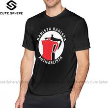 Camiseta barista antifascista, camiseta 100 algodão de manga curta, camisa clássica estampada fofa 2024 - compre barato