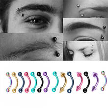 14pcs Mix Color Titanium Plating Eyebrow Piercing Anti Allergic Banana Bar Ball Head Body Jewelry Sexy Pircing Party Gift 2024 - buy cheap