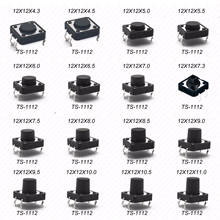 10PCS 12X12 H=4.3/4.5/5/5.5/6/7/8~17MM 4PIN DIP Momentary Tactile Tact switch Push Button Switch BLACK 2024 - buy cheap
