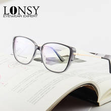 LONSY Fashion Women Cat Eye Eyeglasses Myopia Optical Glasse Frame Eye Glasses Computer Transparent Anti Blue Light Clear Lens 2024 - buy cheap
