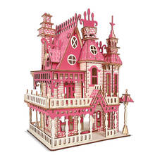 Rompecabezas de corte láser 3D para niños, puzle de madera, modelo de construcción, Villa de fantasía, juguetes educativos DIY, regalo con 183 piezas 2024 - compra barato