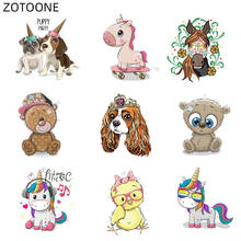 ZOTOONE Cute Unicorn Patch Iron on Dog Bear Patches Heat Transfer for Kids Clothes Diy Animal Stickers Applique Vinly Appliqued 2024 - buy cheap