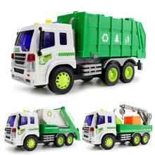 1:16 Pull Back Sanitation Garbage Trucks With Sound and Light Simulation Garbage Crane Baby Story Machine Educational Toys Gifts 2024 - buy cheap