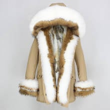 OFTBUY 2021 Winter Jacket Women Real Fur Coat Thick Warm Natural Fox Fur Collar Hood Parka Outwear Rabbit Fur Liner Streetwear 2024 - buy cheap
