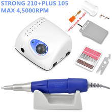 FREE GIFT 2019 STRONG 210 plus 105 105L Handpiece 65W 45000rpm Nail Drills Manicure Machine Pedicure Electric File Bits 2024 - buy cheap