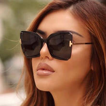 Qpeclou 2020 nova óculos de sol quadrados de grandes dimensões das mulheres designer de marca t óculos de sol feminino grande quadro colorido tons 2024 - compre barato