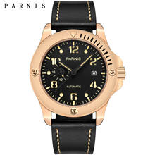 Parnis 43.5mm Gold Case Men's Automatic Mechanical Watch Luminous Calendar Men Watches reloj automatico de hombre 2019 Box Gift 2024 - buy cheap