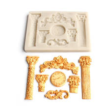 Roman pillar clock shape silicone mold DIY fondant, clay, plaster, resin mold ornament accessories, baking utensils 2024 - buy cheap