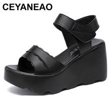 CEYANEAO New 2020 Big Size 32-43 Platform Wedge Sandals Women Shoes Summer High Heels Sandals Ladies Leather Sandal For Office 2024 - buy cheap